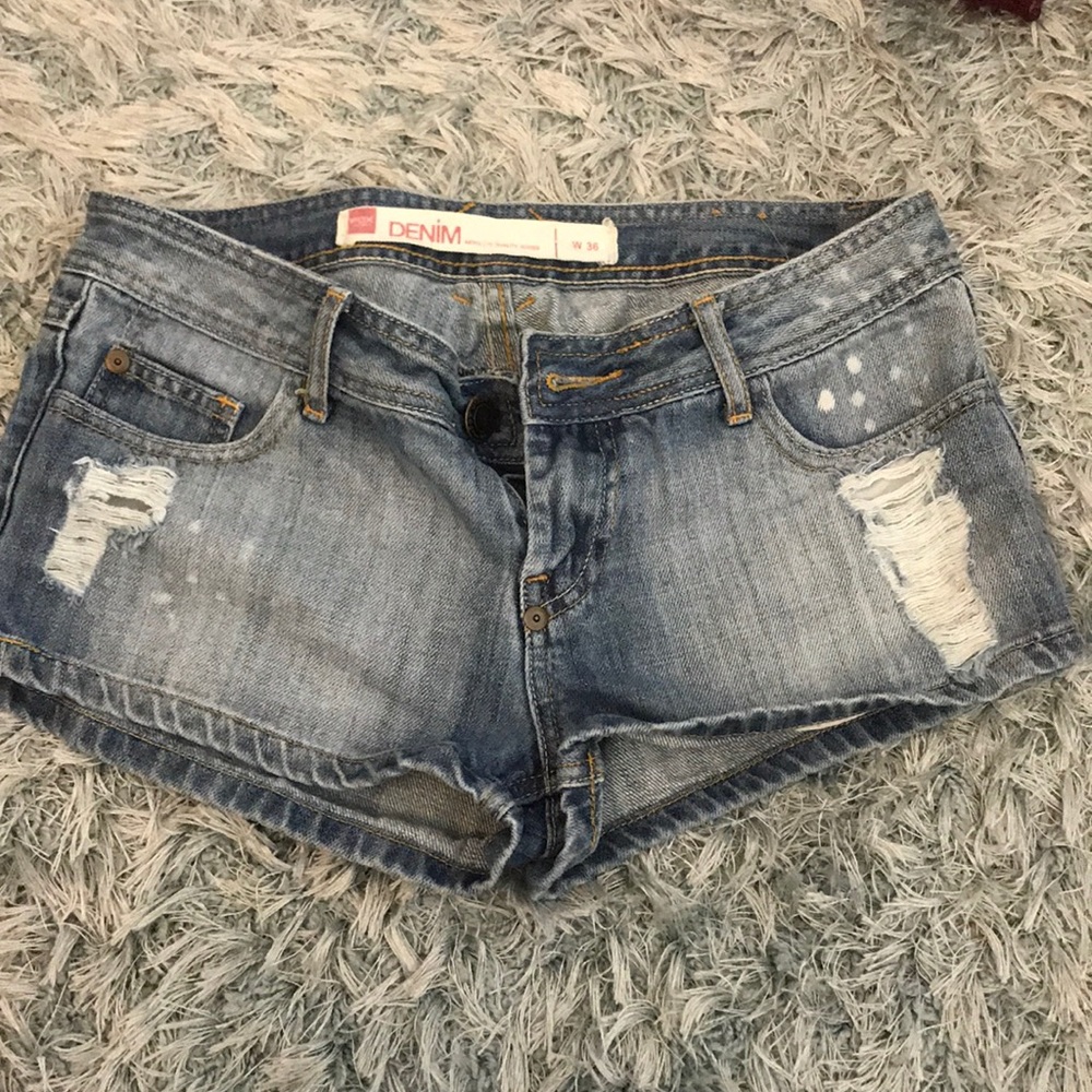 Denim short pants